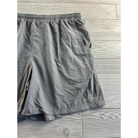Columbia PFG Fishing Swim Trunks Gray Omni-Shade Nylon W/Pockets Men XXL - Picture 2 of 9